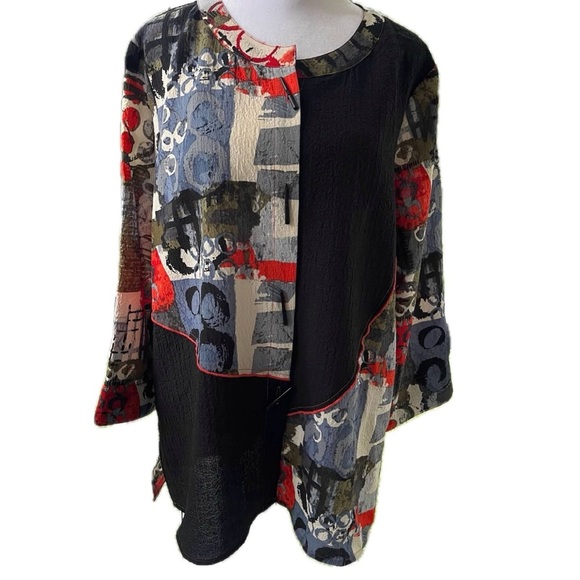 Ali Miles Jackets & Blazers - Ali Miles Artsy Patchwork Knit Jacket – Size Medium